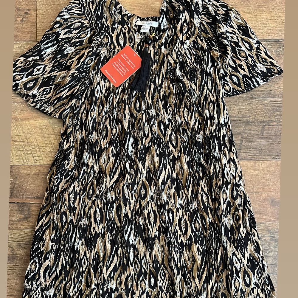 Black and Tan Patterned Dress